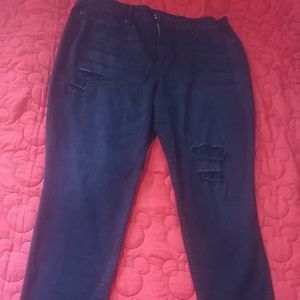 Distressed black jeans